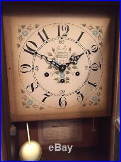 8 Day westminster chime New England clock Co. 17x28 Inches Tall