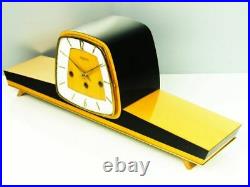 A Dream In Black Later Art Deco Westminster Chiming Mantel Clock Hermle