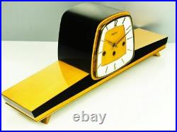 A Dream In Black Later Art Deco Westminster Chiming Mantel Clock Hermle