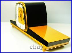 A Dream In Black Later Art Deco Westminster Chiming Mantel Clock Hermle