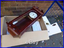 A Unused Mahogany Cased Woodford 8 Day Westminster Chime Wall Clock In Box