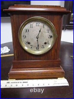 A beautiful 4 bell SONORA chime SETH THOMAS mantle clock runs missing glass