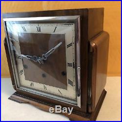 ANTIQUE ART DECO PERIVALE DELUXE ALL BRITISH CLOCK, WESTMINSTER CHIME, Runs