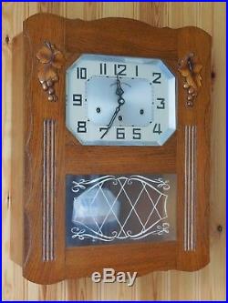 ANTIQUE FRENCH WESTMINSTER CHIME WALL CLOCK KEY-WIND 8 BARS, 8 HAMMERS Nr. 23