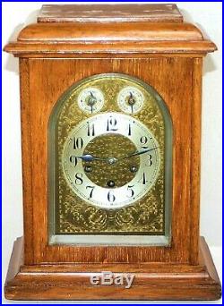 ANTIQUE GERMAN JUNGHANS 1914 LARGE BRACKET CLOCK With QUARTERLY WESTMINSTER CHIME