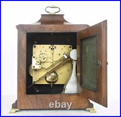 ANTIQUE GERMAN WESTMINSTER CHIMES MANTEL CLOCK, WALNUT CASE, URGOS, WORKS, c1920