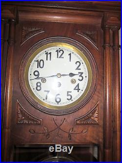 ANTIQUE JUNGHANS GERMAN WESTMINSTER CHIME WALL CLOCK CIRCA 1910