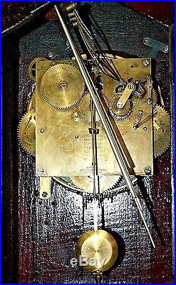 Antique Running Waterbury Chime No. 500 Huge Mahogany Westminster Bracket Clock