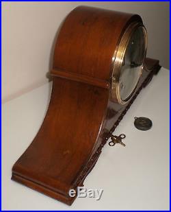 Antique Sessions Westminster Chime Clock, Lovely Red Mahogany Case, Runs Great