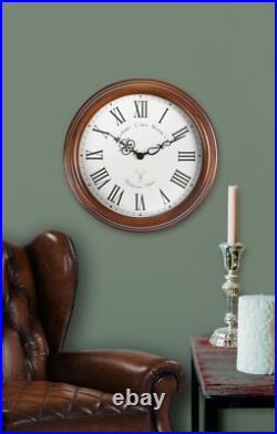 Acctim Lacock Wall Clock Westminster Chime Radio Controlled Crafted Walnut 39cm