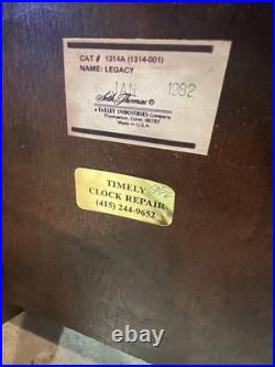 Amazing Clean Seth Thomas Legacy 3W Mantle Clock 1314 A Westminster Chime Withbook