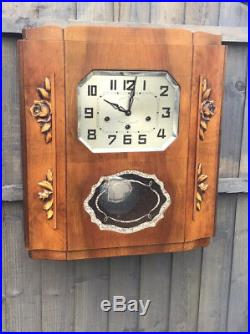 An Art Deco Westminster Veritable Carillon Oak Wall Clock French circa 1935