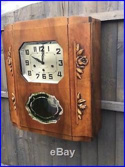 An Art Deco Westminster Veritable Carillon Oak Wall Clock French circa 1935