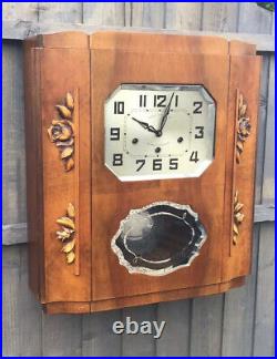 An Art Deco Westminster Veritable Carillon Oak Wall Clock French circa 1935
