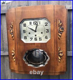 An Art Deco Westminster Veritable Carillon Oak Wall Clock French circa 1935