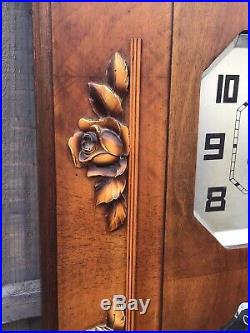 An Art Deco Westminster Veritable Carillon Oak Wall Clock French circa 1935