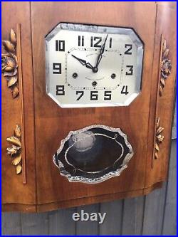 An Art Deco Westminster Veritable Carillon Oak Wall Clock French circa 1935