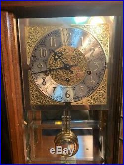 Ansonia 645 Wall Clock Westminster Chiming Quarter Hour Gold Medallion 8 day