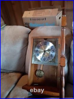 Ansonia Ezee-set #755 Chime Wall Clock Key Wind Wood Vintage