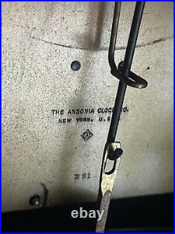 Ansonia Mantle Shelf Single Rod Bing Chime Clock Model B 21 New York USA