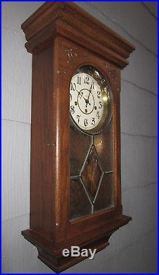 Ansonia Oak Westminster Chime Pendulum Wall Clock One Owner All Paperwork