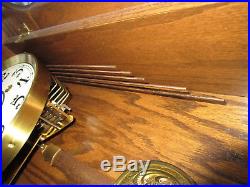 Ansonia Oak Westminster Chime Pendulum Wall Clock One Owner All Paperwork