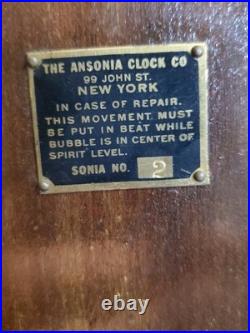 Ansonia Sonia #2 Westminster Tambour Mantel Clock. B22 Movement, Work Very Well