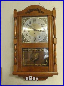 Ansonia Wall Clock Maple 8 Day Key Wound Hermle Westminster Chime