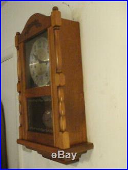 Ansonia Wall Clock Maple 8 Day Key Wound Hermle Westminster Chime