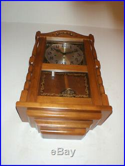 Ansonia Wall Clock Maple 8 Day Key Wound Hermle Westminster Chime