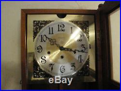 Ansonia Wall Clock Maple 8 Day Key Wound Hermle Westminster Chime