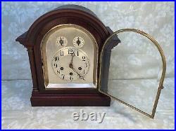 Ant Junghans Bracket Clock Westminster Chimes Elegant & Large Wood Case Runs