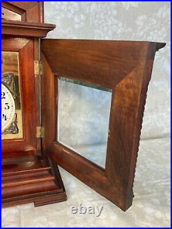 Ant Junghans Bracket Clock Westminster Chimes Elegant & Large Wood Case Runs