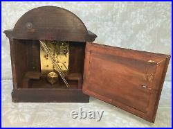 Ant Junghans Bracket Clock Westminster Chimes Elegant & Large Wood Case Runs