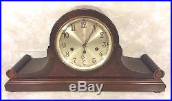 Ant Junghans Clock Tambour Case Westminster Chimes Runs 4 Rod Chime Germany