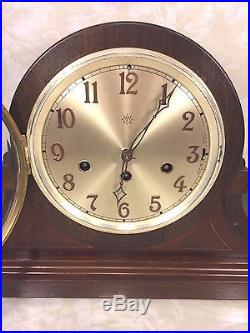 Ant Junghans Clock Tambour Case Westminster Chimes Runs 4 Rod Chime Germany