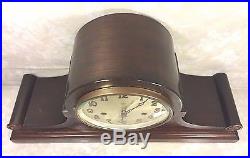 Ant Junghans Clock Tambour Case Westminster Chimes Runs 4 Rod Chime Germany