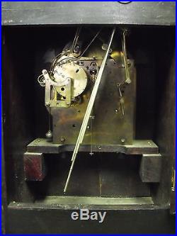 Ant. Junghans German Mahogany Bracket Clock, Westminster Chimes, 8 x 12 x 17 H