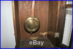 Antique 1912 Junghans Westminster Chime & Strike Oak Wall Clock Bevel Glass