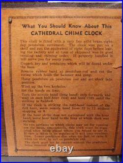 Antique 1914 Black Forest Cathedral Mantel Clock Westminster Chime (Tested)