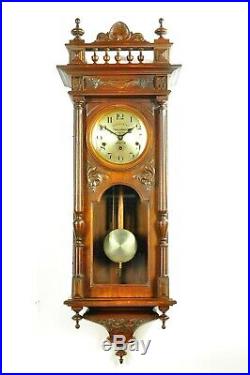 Antique 1920`German Kienzle WESTMINSTER Spring Driven Wall Clock 7 chime rods