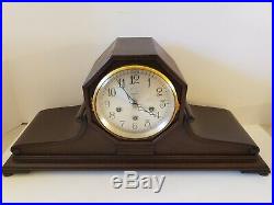 Antique 1920's ANSONIA Sonia No. 3 Westminster Chime Mahogany Mantel Shelf Clock