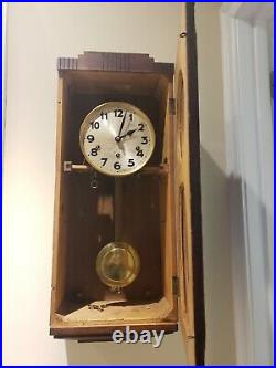 Antique 1920's JUNGHANS Westminster Chime Oak Deco Regulator Wall Clock Germany
