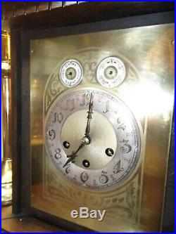 Antique 1920s Junghans Westminster Rod Chime Oak Mantle Clock AS IS PROJECT