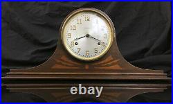 Antique 1924 VTG Mahogany Waterbury Fernwood Mantle Gong Chime Clock