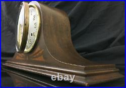 Antique 1924 VTG Mahogany Waterbury Fernwood Mantle Gong Chime Clock