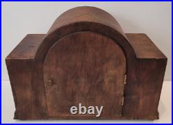 Antique 1930's German Art Deco Oak Cased Westminster Chiming Mantel Clock