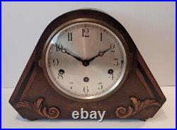 Antique 1930's German Art Deco Westminster Chiming Mantel Clock with Silence