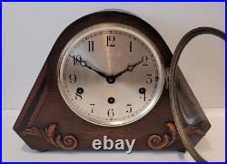 Antique 1930's German Art Deco Westminster Chiming Mantel Clock with Silence
