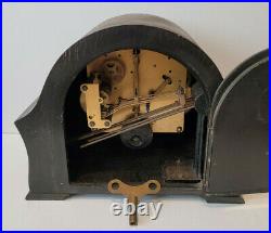 Antique 1930's Oak Art Deco Enfield Westminster Chiming Mantel Clock & Silence